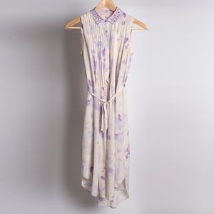 REBECCA TAYLOR Floral Print Silk Shirt Dress